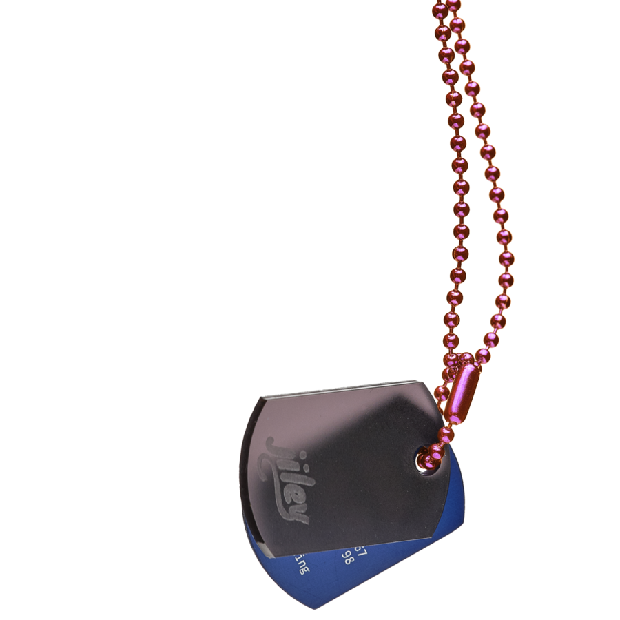 personalisierte Halskette für Kinder-Identifikation im Notfall-anthrazit-blau-violett