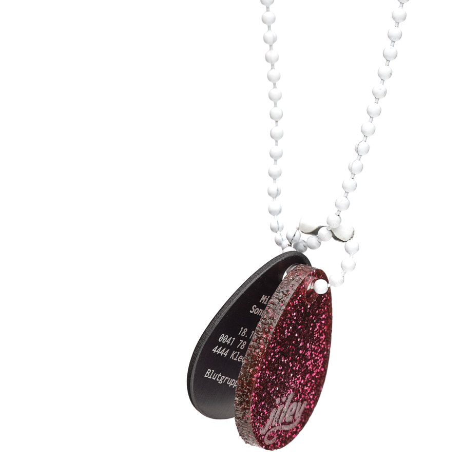 jiley-personaliserter-schmuck-trend-geschenkidee-kinder-design-glitterdunkelrot-schwarz-weiss