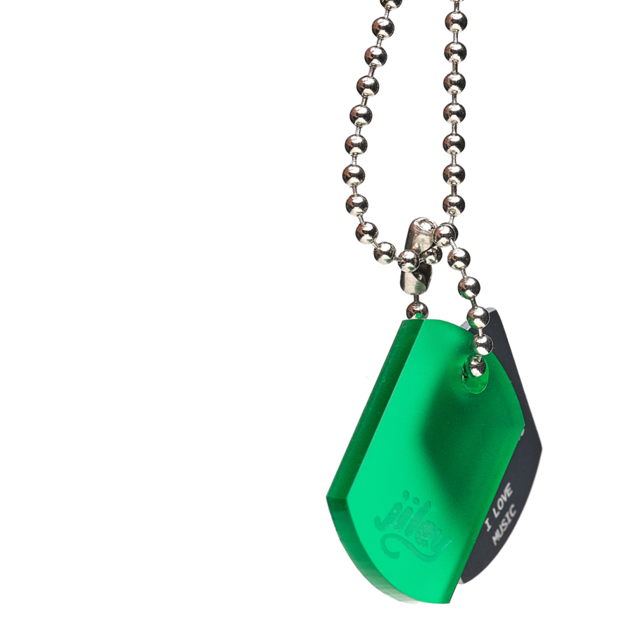 personalisierte Halskette für Kinder-Identifikation im Notfall-gruen-schwarz