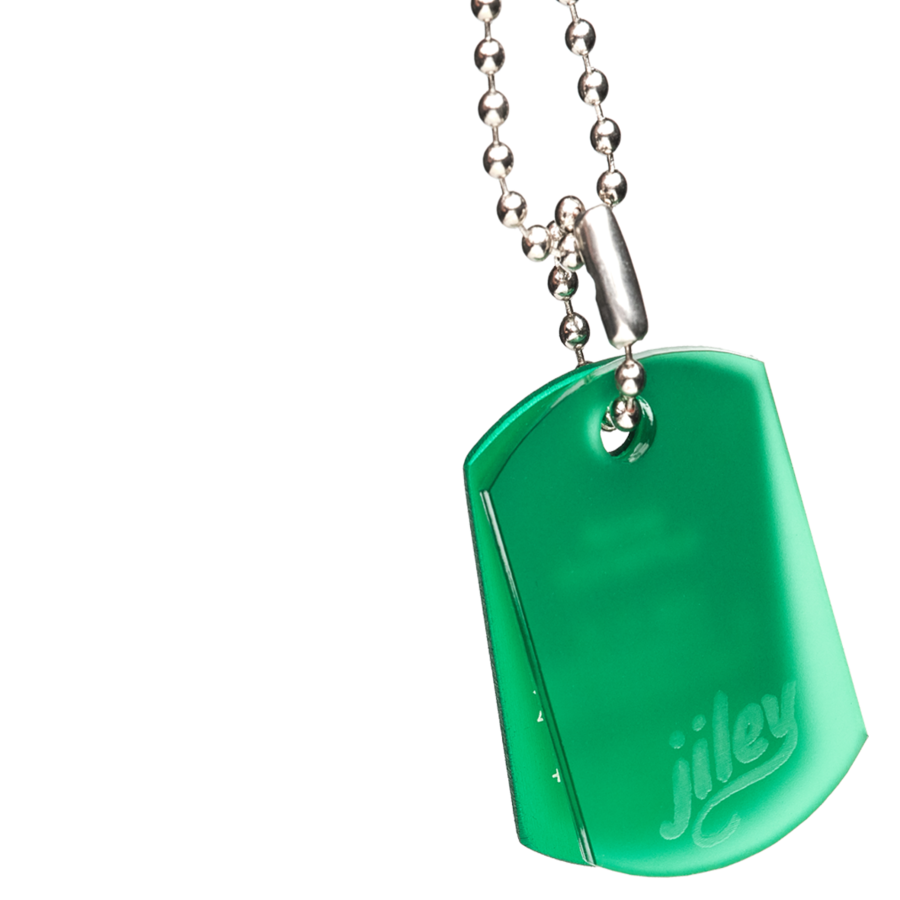 personalisierte Halskette für Kinder-Identifikation im Notfall-gruen-gruen