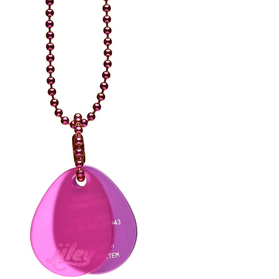 personalisierte Halskette für Kinder-Identifikation im Notfall-violett-violett-violett